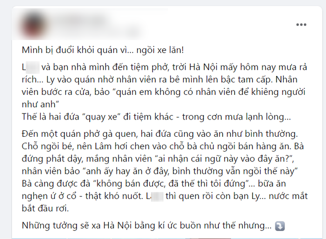 Nam TikToker tố bị đuổi khỏi quán phở ở Hà Nội vì ngồi xe lăn: Bạn gái khẳng định thông tin đúng sự thật - Ảnh 1.